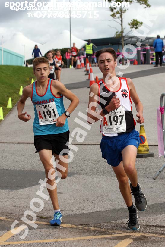 Boys under-15s 3 stage relay, Northern Senior 6 and 4 and Junior Stage Road Relays, SportsCity, Manchester. Photo:  David T. Hewitson/Sports for All Pics